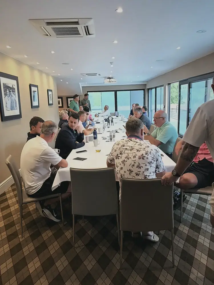 Members at lunch in the clubhouse after the round